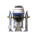 Image of train on lifting jack