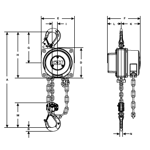 CM Hurricane 360 1/2 Ton to 3 Ton Dimension Drawing