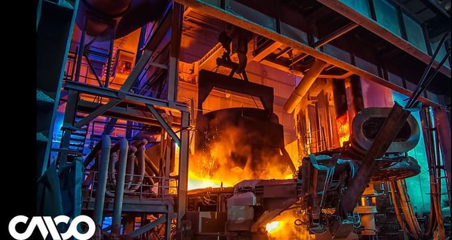 Image of Steel Mill with Fire