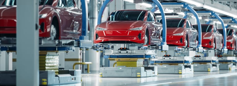 Image of Electric Cars on Conveyor 