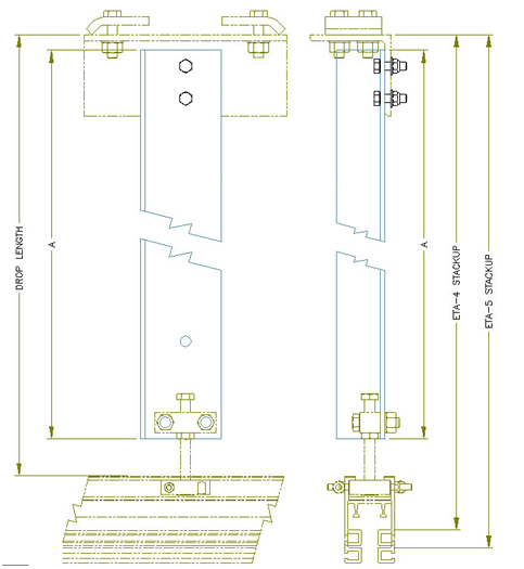 Unified ETA-4 Adjustable Hanger Drop Angle Kit product diagram