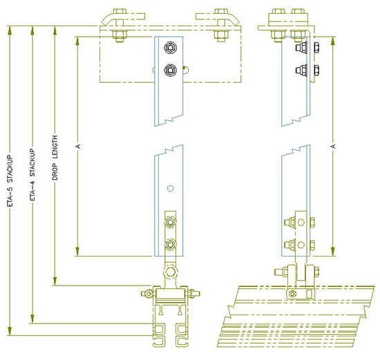 Unified ETA-4 Beam Hanger Drop Angle Kit product diagram