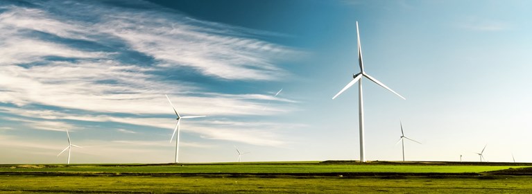 Wind Turbine on Green Plains