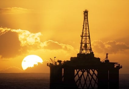Oil Rig at Sunset SS#4381096