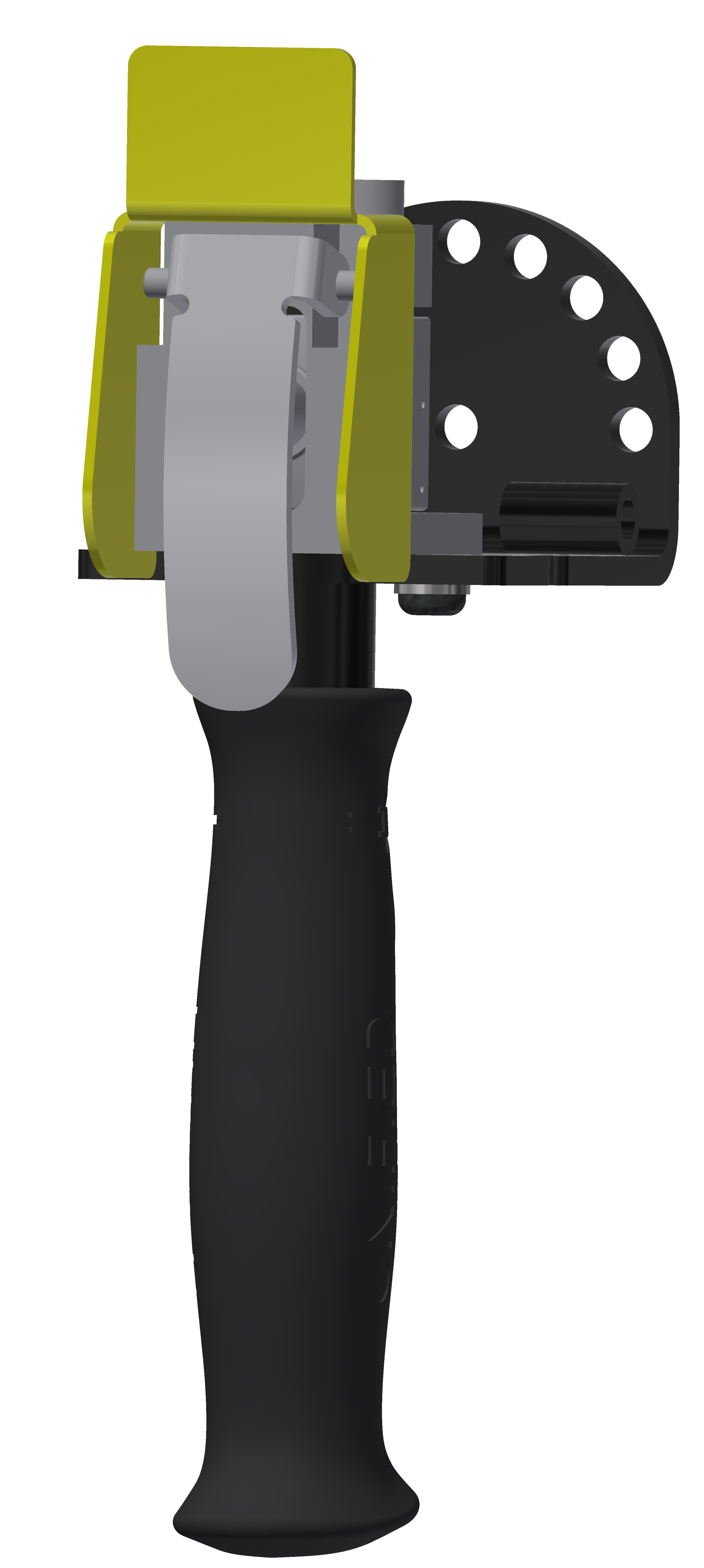 Unified electric single button handle product rendering
