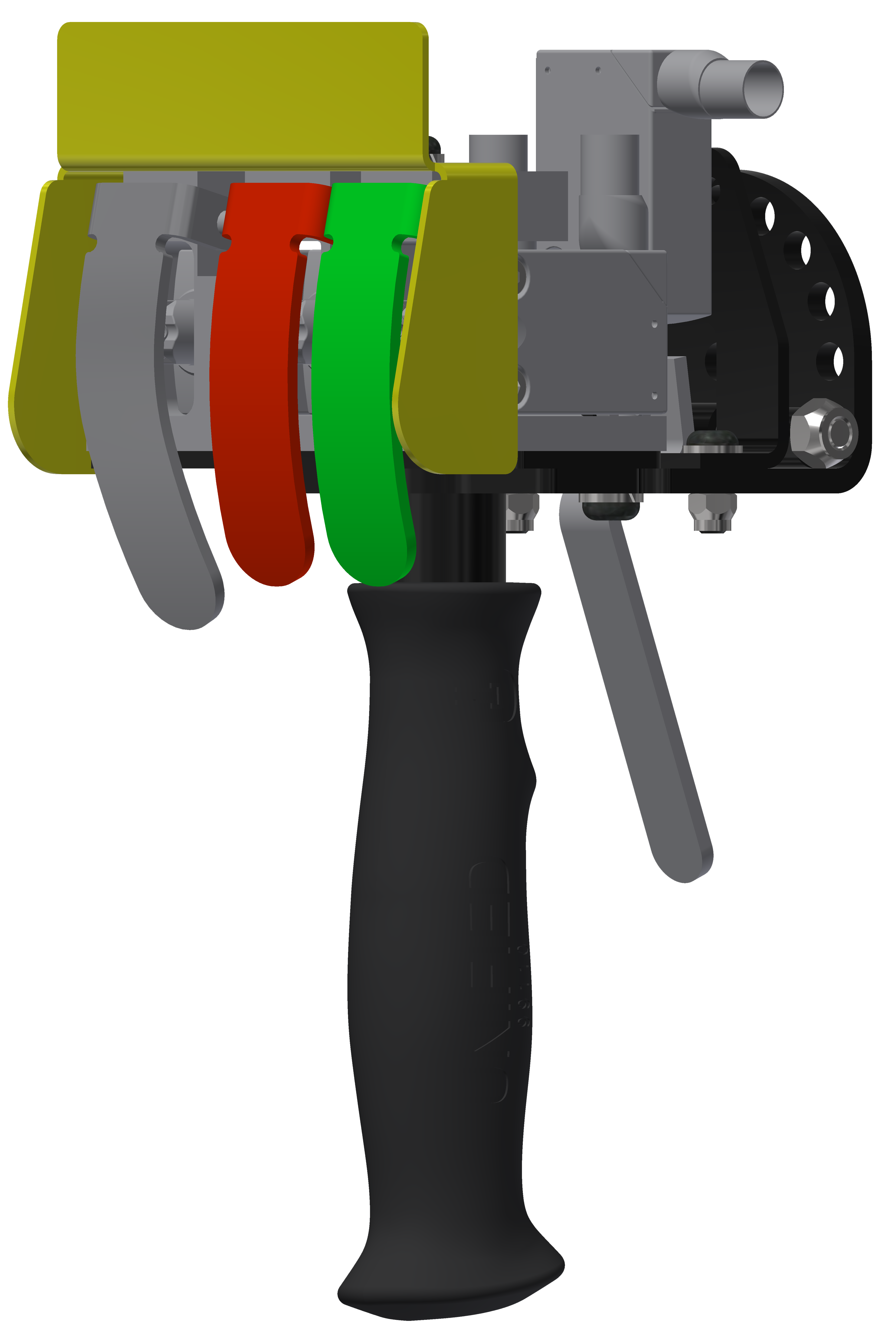 Unified electric three-button RH for up and down with trigger product rendering