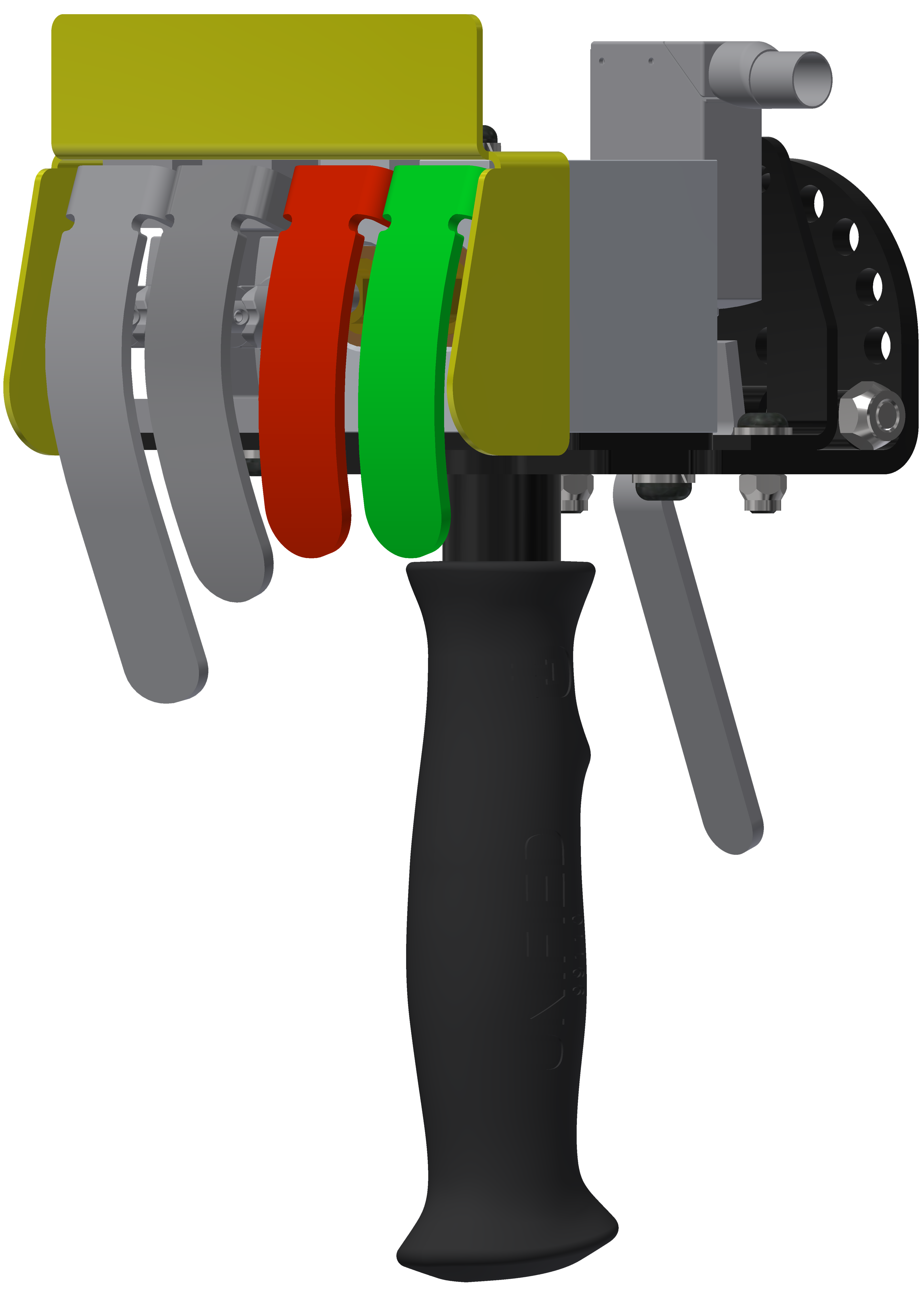Unified electric/pneumatic four-button RH for up and down with trigger product rendering